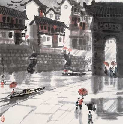 徐希 戊午（1978年）作 春雨 立轴